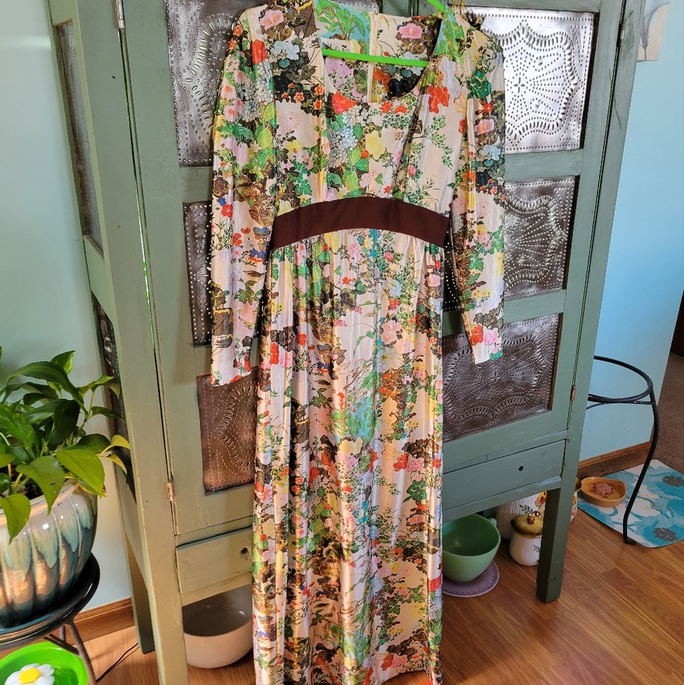 Vintage Garden Print Leslie Fay Originals Maxi dress